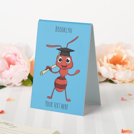 Plaque De Table Caricature de fourmi rouge joyeux (In SItu (Mariage))