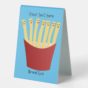 Plaque De Table Caricature de frites Cute kawaii fast food