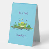 Plaque De Table Caricature de grenouille vert mignon (Verso)