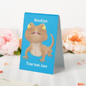 Plaque De Table Caricature de lézard de dragon à barbe (In SItu (Mariage))