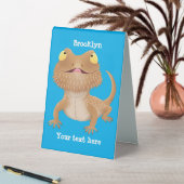 Plaque De Table Caricature de lézard de dragon à barbe (En SItu (Tableau))