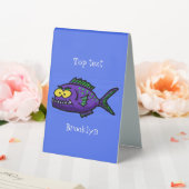 Plaque De Table Caricature de poisson de Piranha (In SItu (Mariage))