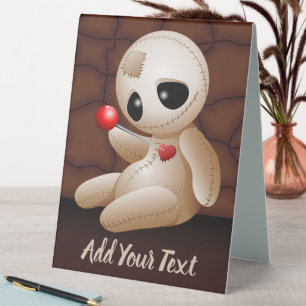 Plaque De Table Caricature de poupée vaudou en amour