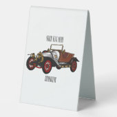 Plaque De Table Caricature de voiture classique 1920 (Verso)