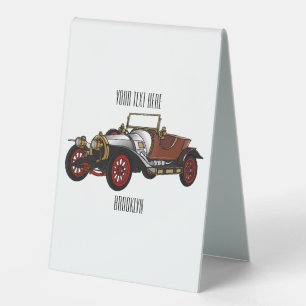 Plaque De Table Caricature de voiture classique 1920