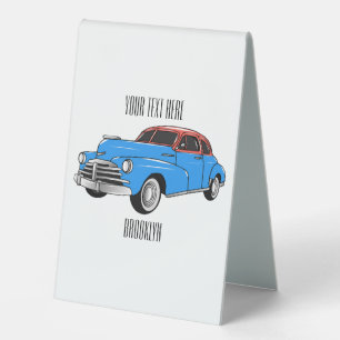Plaque De Table Caricature de voiture classique 1948