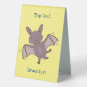 Plaque De Table Caricature de vol de chauve-souris (Verso)