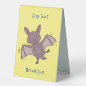 Plaque De Table Caricature de vol de chauve-souris (Recto)