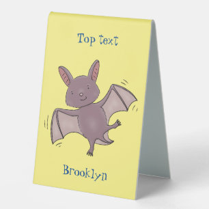 Plaque De Table Caricature de vol de chauve-souris