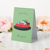 Plaque De Table Caricature d'hovercraft rouge joyeux (In SItu (Mariage))