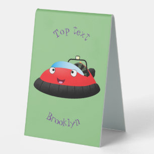 Plaque De Table Caricature d'hovercraft rouge joyeux