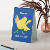 Plaque De Table Caricature d'oiseau canari jaune chantant mignon (En SItu (Tableau))