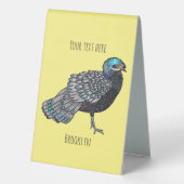 Plaque De Table Caricature d'oiseau de faisan paon de Bornéo (Verso)