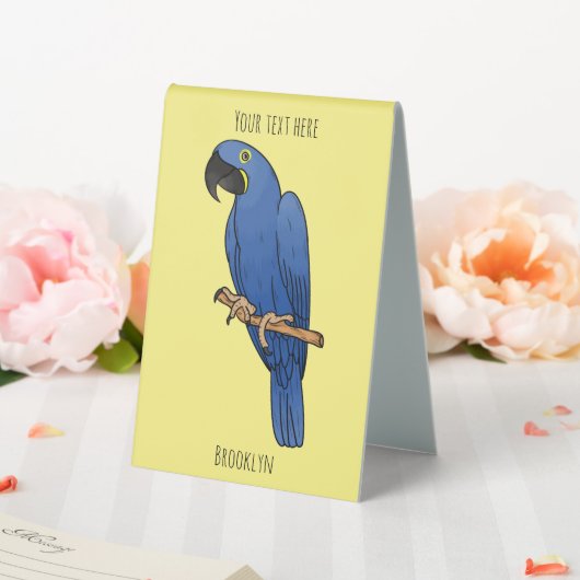 Plaque De Table Caricature d'oiseau macaw Hyacinth (In SItu (Mariage))
