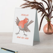 Plaque De Table Caricature d'oiseau rouge chantant mignon (En SItu (Tableau))