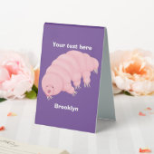 Plaque De Table Caricature d'ours d'eau tardigrade rose mignon (In SItu (Mariage))