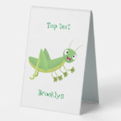 Plaque De Table Caricature d'une pâtisserie joyeux verte (Verso)