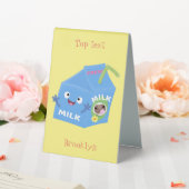 Plaque De Table Caricature en carton de lait joyeux (In SItu (Mariage))