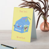 Plaque De Table Caricature en carton de lait joyeux (En SItu (Tableau))