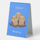 Plaque De Table Caricature en trio de chouette (Verso)