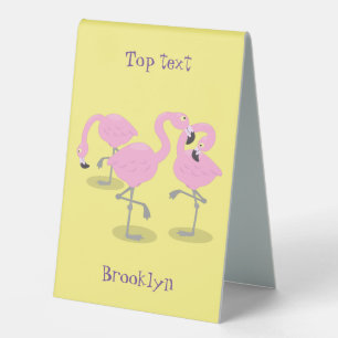 Plaque De Table Caricature en trio flamand rose mou