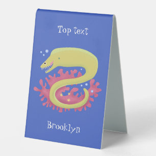 Plaque De Table Caricature humoristique murène verte