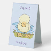 Plaque De Table Caricature jaune mignon pour canard bébé (Verso)