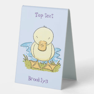 Plaque De Table Caricature jaune mignon pour canard bébé