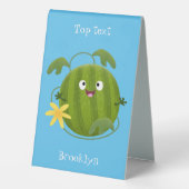 Plaque De Table Caricature joli et souriant de pastèque (Verso)