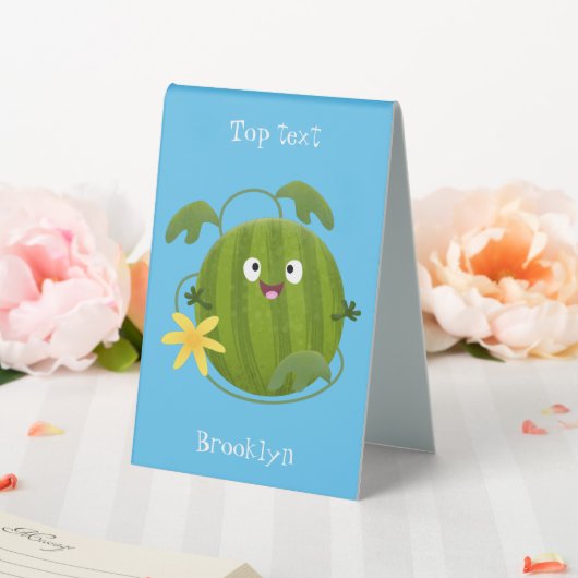 Plaque De Table Caricature joli et souriant de pastèque (In SItu (Mariage))