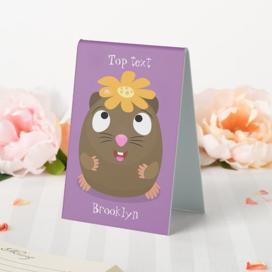 Plaque De Table Caricature joyeuse de cobaye mignonne (In SItu (Mariage))