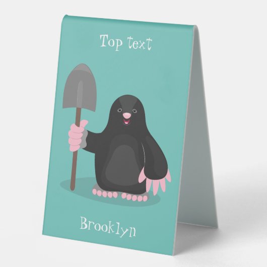 Plaque De Table Caricature mole joyeux (Recto)