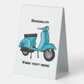 Plaque De Table Caricature moto mopée mûre illustration (Verso)