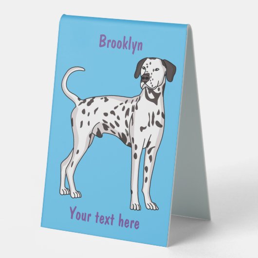 Plaque De Table Caricature pour chien dalmate (Recto)