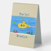 Plaque De Table Caricature sous-marine joyeuse (Verso)