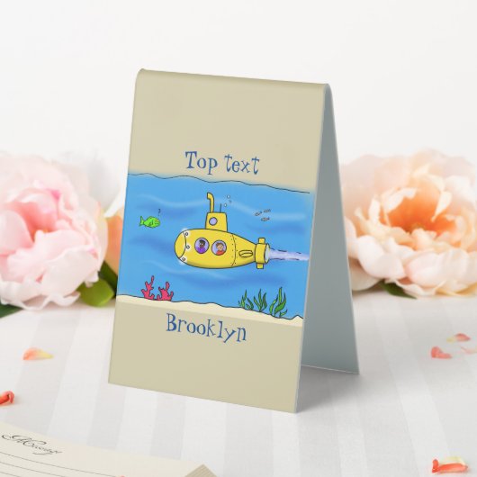 Plaque De Table Caricature sous-marine joyeuse (In SItu (Mariage))