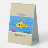 Plaque De Table Caricature sous-marine joyeuse (Recto)