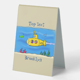 Plaque De Table Caricature sous-marine joyeuse