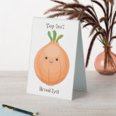 Plaque De Table Caricature vert oignon brun joli (En SItu (Tableau))