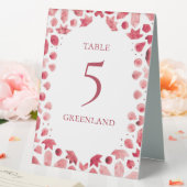 Plaque De Table Carreau aquarelle boho rouge (In SItu (Mariage))