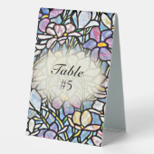 Plaque De Table Carreaux de mosaïque florale Numéros de tableau (Verso)