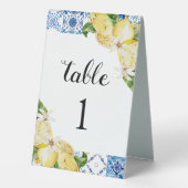Plaque De Table Carrelage bleu méditerranéen Citrons Tableau Numér (Verso)