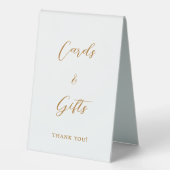 Plaque De Table Carte cadeau en écriture dorée (Recto)