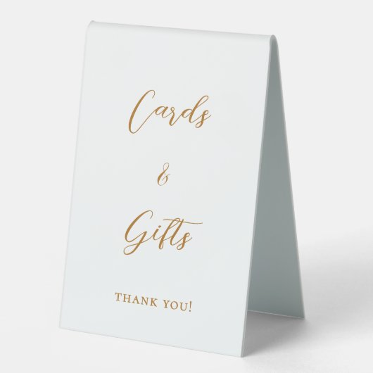 Plaque De Table Carte cadeau en écriture dorée (Recto)