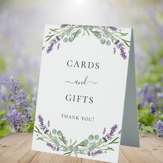 Plaque De Table Carte cadeaux fleurs de lavande violettes eucalypt
