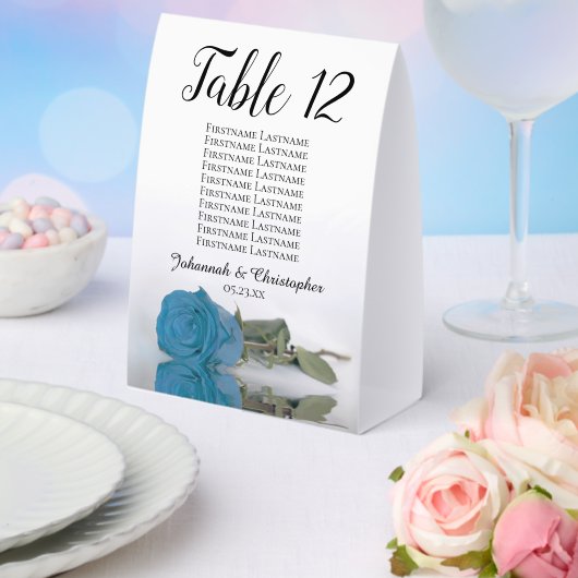 Plaque De Table Carte de Mariage de Rose bleu turquoise (Insitu (mariage))