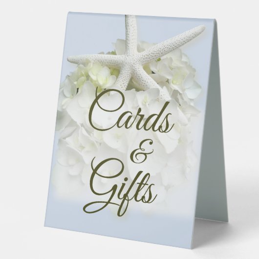 Plaque De Table Carte de mariage Starfish Hydrangea Symbole Cadeau (Recto)