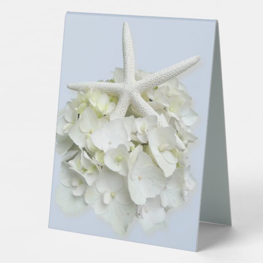 Plaque De Table Carte de mariage Starfish Hydrangea Symbole Cadeau (Verso)