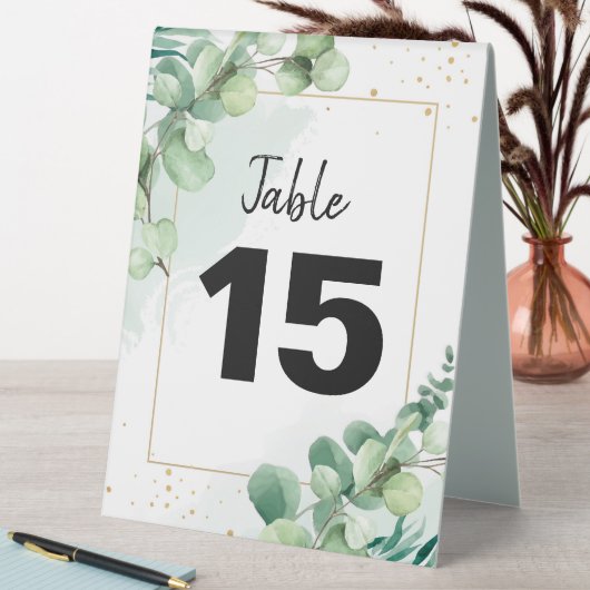 Plaque De Table Carte de numéro de table de l'Eucalyptus chic mode (En SItu (Tableau))