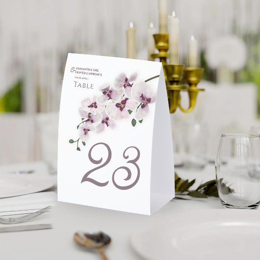 Plaque De Table Carte de numéro de table de mariage Blush Orchid C